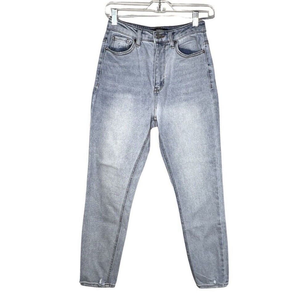 AFRM Jeans Womens 2 25" Blue Light Wash Ferris Slim Mom Jeans High Rise Fading